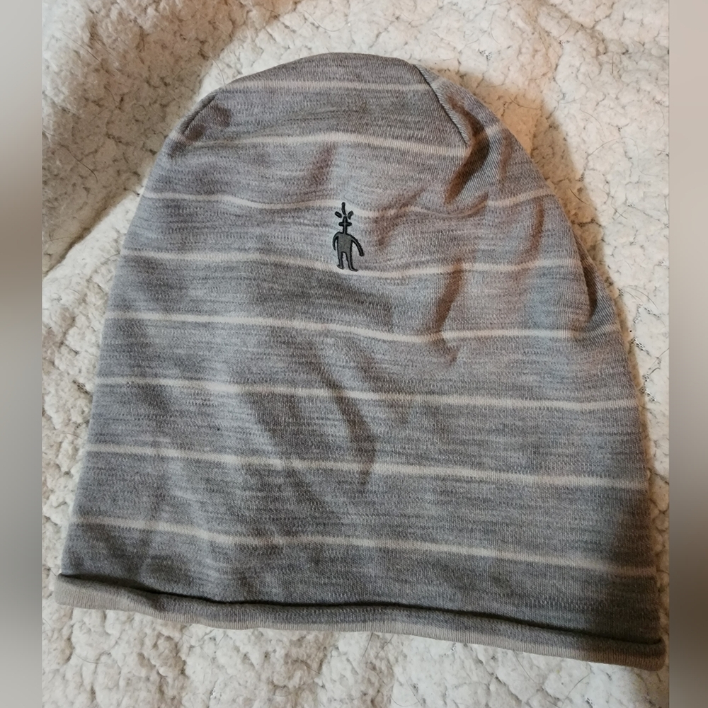 Gray Striped Beanie